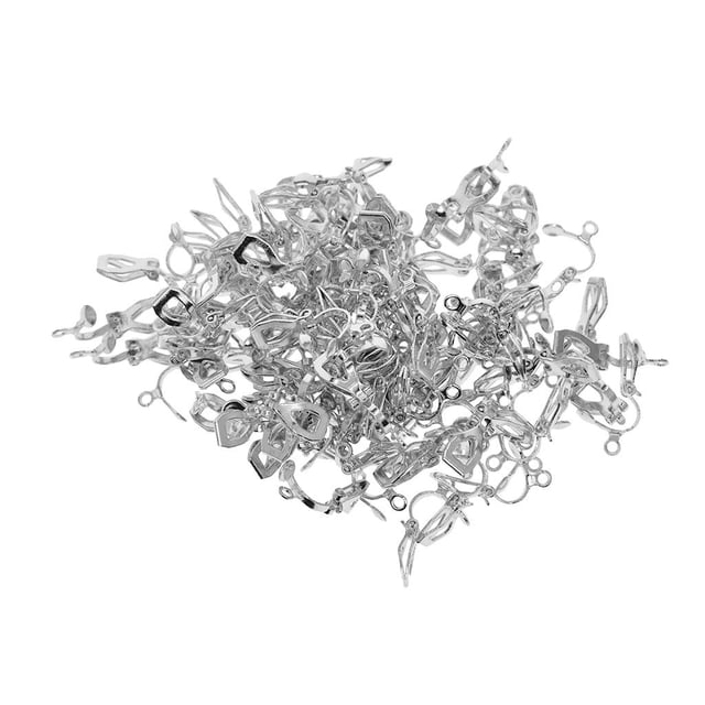 Componentes Del Convertidor de Fornituras de Pendientes de Hierro 100x No Perforado 12x11mm Sunnimix Pendientes de clip con pendientes
