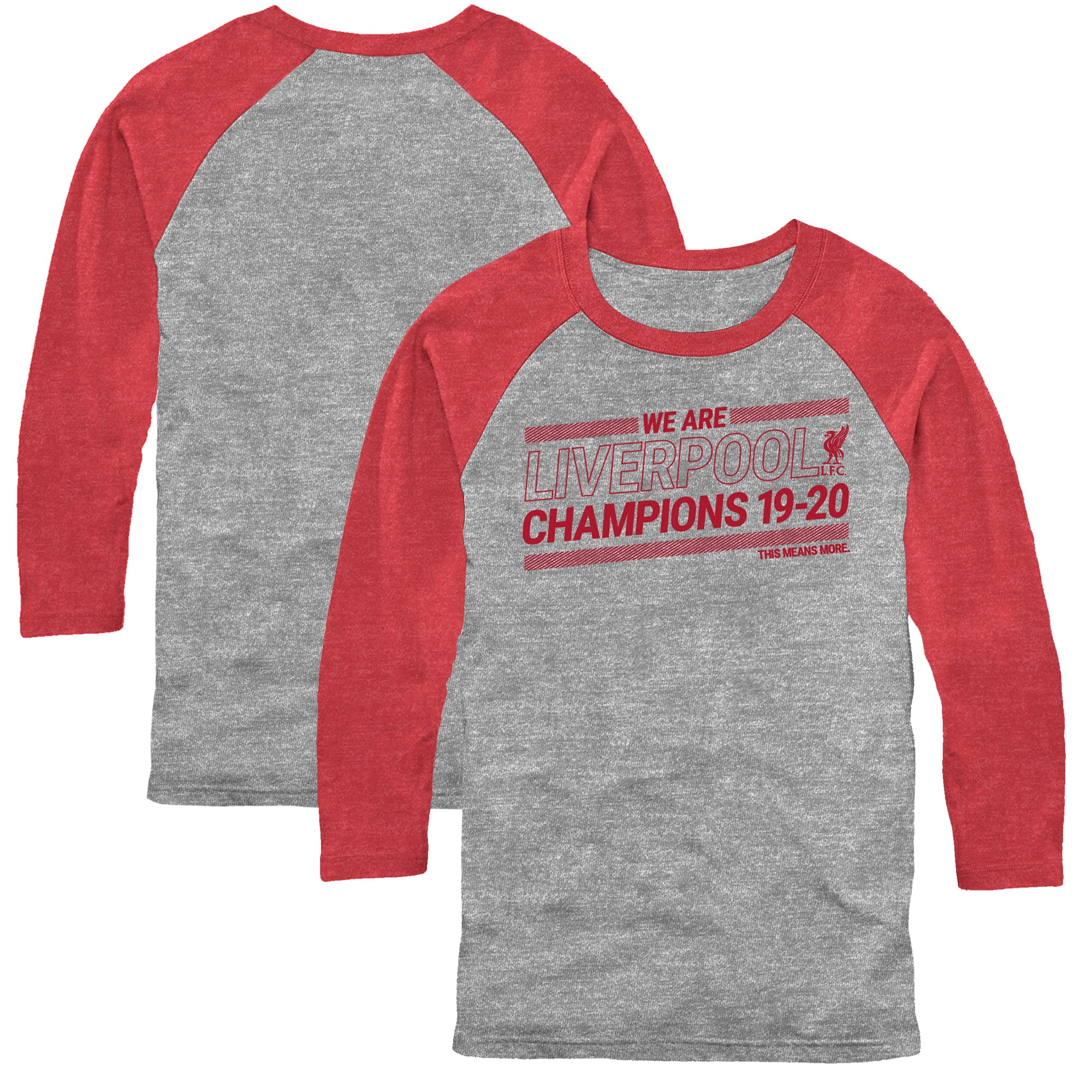 Liverpool League Champions 2020 Crest Design Ringer T-Shirt Mens White/Red