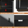 thumbnail image 4 of Juiluna Buffet Cabinet with Storage, 55.1" Large Wood Cabinet with 4 Fluted Glass Doors, Black Modern Storage Cabinets for Living Room, Entryway, Kitchen, Dinning Room, Hallway, 4 of 8