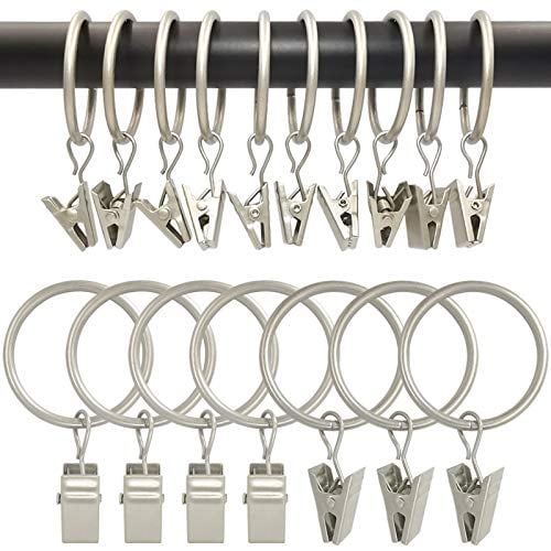 Hanging Drapery Pho AMZSEVEN 100 Pack Stainless Steel Curtain Clips with Hooks 