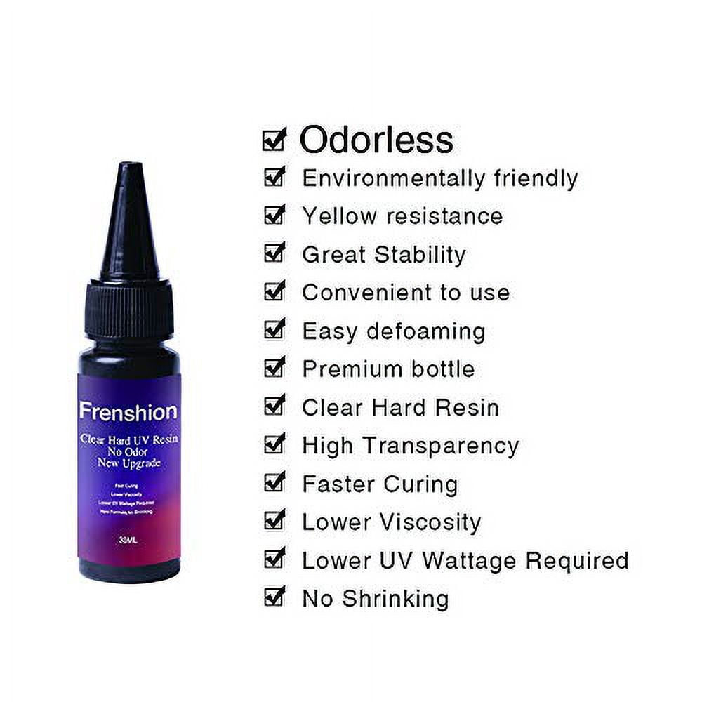 Odorless UV Resin-10X30ML Upgrade 1 Minute Quick Cure Hard Crystal Clear UV Resin for Jewelry Making, Casting and Coating