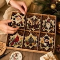 thumbnail image 3 of 6-Piece DIY Christmas Ornaments Kit, Pearl Art Sticker Set for Kids Adults, No Glue 3D Relief Hanging Decor with Santa Snowman Reindeer, Easy Holiday Craft Gift for Tree Party, 3 of 4