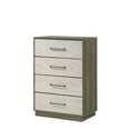 thumbnail image 4 of Gem Modern Style two tone 4-Drawer Chest Made with wood in light Beige & Brown, 4 of 7