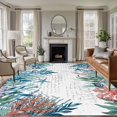 thumbnail image 2 of Area Rug 60×96in, Ocean Coral Seaweed Ombre Floor Carpet Living Room Rug, Retro Text Background Non-Slip Welcome Mat Indoor Rugs for Bedroom Dining Room, 2 of 9