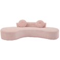 thumbnail image 4 of MIKIBAMA 105.5''Curved Cloud Couch Sofa 3-4 Seater Couch with 2 Pillows Point-shaped corduroy,(Anti-Wrinkle) , Pink, 4 of 11