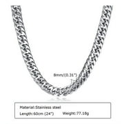8mm Width Chunky Miami Cuban Chain Necklaces For Men Gift