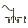 thumbnail image 4 of Whitehaus Twisthaus Plus Bridge Faucet with Long Traditional Swivel Spout, Lever Handles and Solid Brass Side Spray, 4 of 5