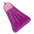 thumbnail image 2 of Hand Towel Coral Velvet Dishcloth Hanging Washing Cloth Towel Bathroom Kitchen Accessory Pattern Random, Purple, 2 of 10