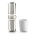 thumbnail image 1 of pitrice Toothbrush Case Portable Toothpaste Container Dust-Proof Sanitary Plastic Daily Use Simple Toothburshes Holder College Hiking three cups-grey, 1 of 8