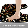 thumbnail image 4 of PhooArto Toilet Lid Cover and U-Shaped Toilet Floor Mat Set of 2 Pieces, Colorful Musical Notes Pattern Toilet Mat Set, Machine Washable Seat Covers Non-Slip Absorbent Rugs, 4 of 6