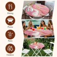 thumbnail image 6 of Pink Marble Round Tablecloth 45-54 Inch Round Fitted Table Cloth with Elastic Edge, Modern Ink Painting Golden Abstract Waterproof Table Cover Protector for Outdoor Picnic Party Dining, 6 of 6