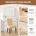thumbnail image 5 of DONGPAI Stretch Wingback Dining Chair Cover Side Chair Slipcover, Velvet Accent Chair Cover with Arms, Protector Seat Cover for Dining Living Room Home, 1 Pack, Beige, 5 of 8