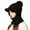 Black, variant on Women's 3-in-1 Winter Trapper Hat with Integrated Scarf, Thermal Ear Flap Beanie, Windproof Face Mask Cap, Cold Weather Knit Hat, Unisex Outdoor Winter Gear - White
