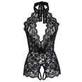 thumbnail image 4 of Gibobby Ropa interior mujer Camisón de encaje para mujer, lencería sexy de encaje para novia(Negro, G), 4 of 5