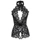 thumbnail image 4 of Gibobby Lencería sexy para mujer Conjunto Lencería Tanga Y Bralette con Relleno Stretch Encaje Moda Push Up, Brasier y Pantie Nightwear Pantys Sexy(Negro, M), 4 of 5
