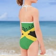 thumbnail image 4 of SEANATIVE Jamaica Flag Lace Up Swimsuit One Piece Quick Dry Kids Girls Sleeveless Swimwear Comfortable Girls One Piece Swimsuit Size 7-8 Hawaii, 4 of 5