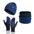 thumbnail image 3 of Winter Beanie Hat Circle Scarves Touchscreen Gloves Set Unisex (Navy One Size), 3 of 3