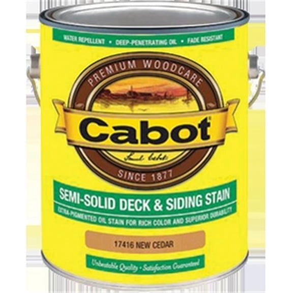 Cabot 17416 1 Gallon, New Cedar Semi Solid Deck & Siding Stain Oil Modified Resin