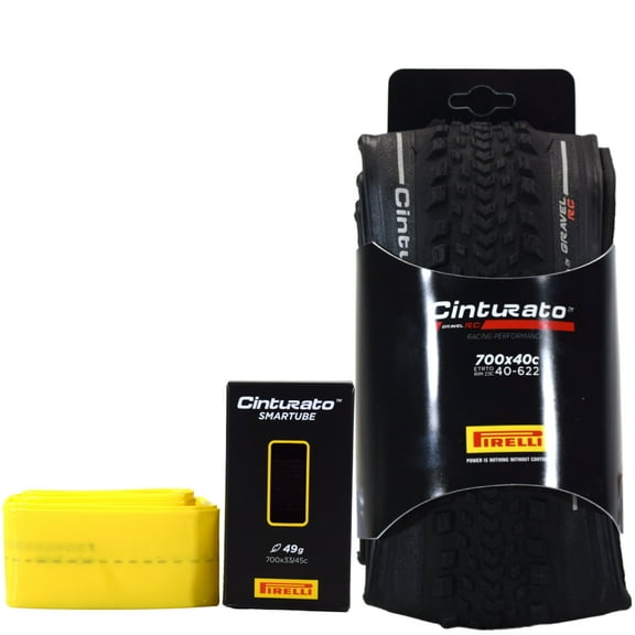 Pirelli Cinturato GRAVEL RC 40-622 (700x40c) Gravel Bicycle Tire   SmarTUBE 33/45-622 Presta 60mm - 1 Pack