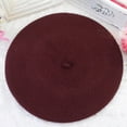 thumbnail image 6 of ruhuadgb Beret Cap Retro Stain-resistant Plain Color Good Stretchy Fine Texture Dress Up Portable Classic Stretchable Fr, 6 of 7