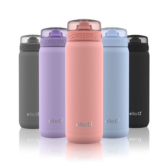 Botella de agua Ello Cooper de 650 ml de acero inoxidable con coral pajizo