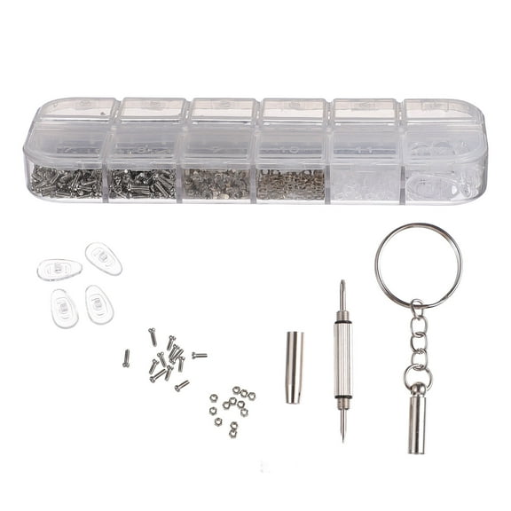 Soimiss Glasses Repair Kit for Glasses Silver Stainless Steel 1100pcs Box Back to School