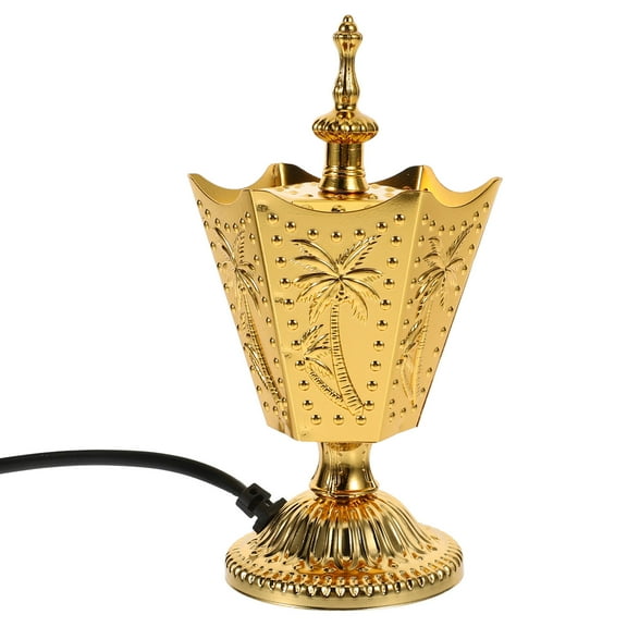 Masteelf Golden Copper Electric Incense Burner Vintage Aroma Holder for Home Decor Compact Size