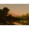 thumbnail image 3 of John Frederick Kensett 14x11 Black Modern Framed Museum Art Print Titled - Sunset Over the Catskills (1855), 3 of 5