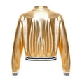 thumbnail image 2 of Alvivi Kids Girls Shiny Metallic Long Sleeve Zipper Jacket Coat Jazz Hip Hop Street Dance Outwear, 2 of 7