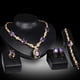 thumbnail image 2 of Conjunto de joyería de estilo punk a la moda para mujer, collar de aleación, anillos para las orejas, conjuntos de pulsera y anillo (púrpura), 2 of 2