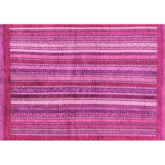 Ahgly Company Indoor Rectangle Abstract Pink Modern Area Rugs, 2' x 5'