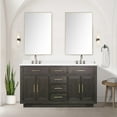 thumbnail image 4 of Abbey 60 in W Brown Oak Double Vanity, White Quartz Top and Faucet Set, 4 of 6