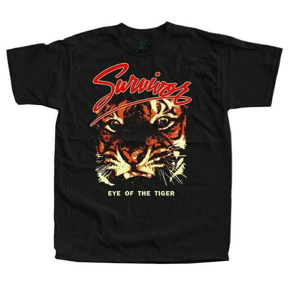 Vintage Survivor Band Eye Of Tiger Cotton S-5XL Unisex Black Tee Shirt