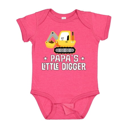 

Inktastic Papa Little Digger Construction Truck Gift Baby Boy Bodysuit