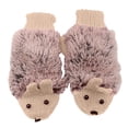 thumbnail image 2 of XZNGL Cartoon Hedgehog Wool Double Layer Thermal Insulation with Finger Weave Gloves, 2 of 9