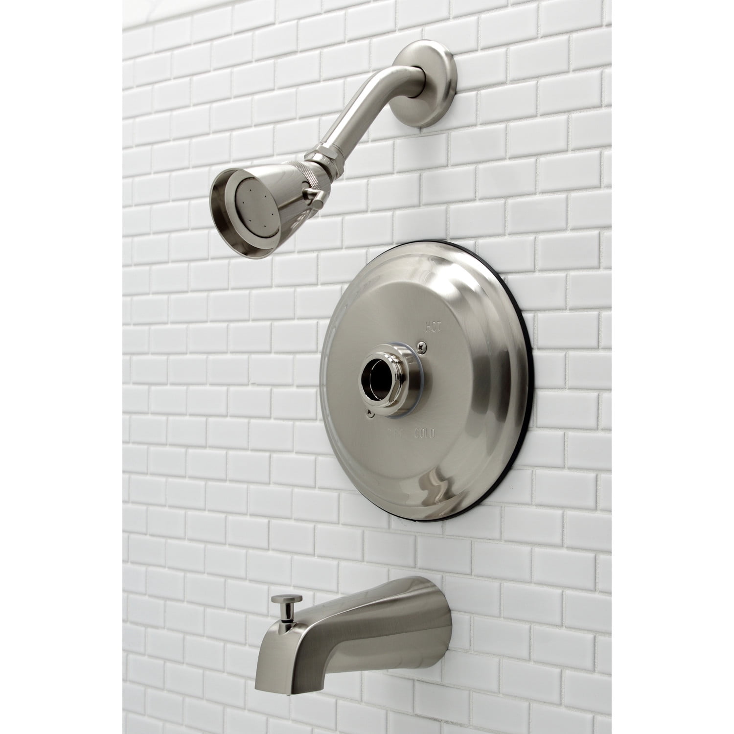 Kingston Brass KB3638TLH Tub and Shower Trim Only Without Handle, Brushed Nickel