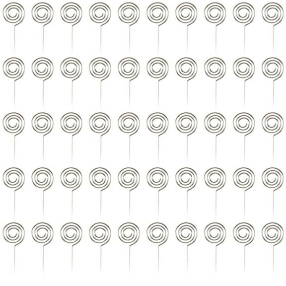 50 Wires Business Card Holder Memo Photo Picture Paper Note Clip Bracket Diy Craft Home Office Supplies, Round