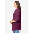 thumbnail image 3 of Woman Within Plus Size Rayon Three-Quarter Sleeve Effortless Tab-Front Blouse, 3 of 6