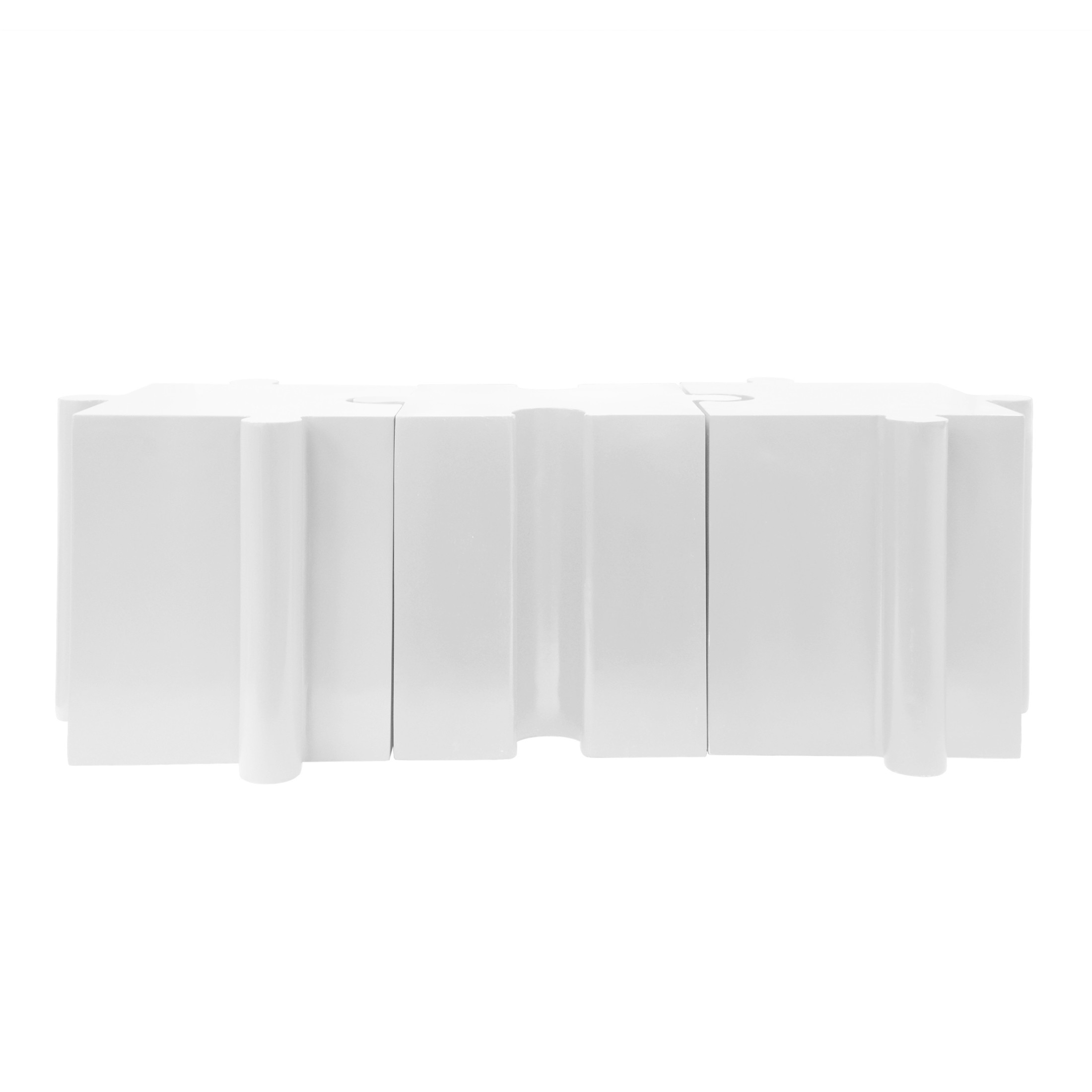 Christopher Knight Home 3-Piece Artistic Puzzle Table Set, 47" Modular Interlocking Design, Indoor Outdoor Use, White