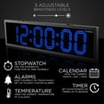 thumbnail image 4 of Ivation 36" Waterproof Large Digital Clock, Outdoor Large LED Clock with Stopwatch, Alarms  - Blue, 4 of 8