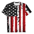 thumbnail image 4 of successthop 4th of July Clothes Women Flags Loose Plus Size V Neck T Shirt Button Festival Shirts Short Sleeve Tops 2XL, 4 of 5