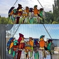 thumbnail image 3 of Wjskv 1pcs Multicolor Stained Glass Ornaments Hanging Art Ornaments Gifts Compatible Outdoor Garden Decoration Nine Birds Flock Birds Window Pendant, 3 of 4