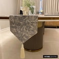 thumbnail image 4 of The HomeCentric Designer Silver Table Runner 4 - 6 Seater Table Runner (14 x 64 inch), Foil, Textured, Tassel, Jacquard fabric Table Linen, Abstract Pattern Modern Style - Silvery Stardust, 4 of 10