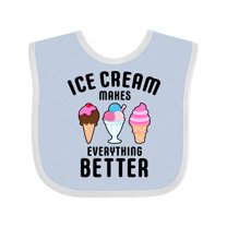 Inktastic Ice Cream Makes Everything Better Boys or Girls Baby Bib