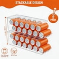 thumbnail image 2 of Paquete de 2 organizadores de latas de soda para refrigerador, apilables, latas de comida enlatada, dispensador de latas con tapa para nevera, congelador, contenedores de almacenamiento, 2 of 4