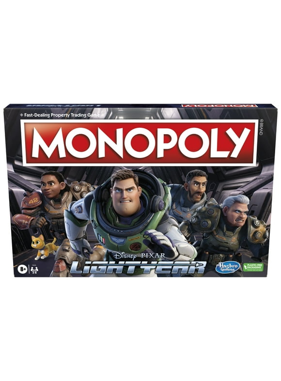 Monopoly Disney and Pixar's Lightyear Edition Board Game for Kids and Family Ages 8 and Up