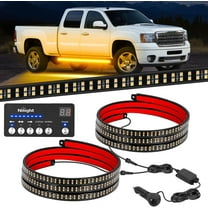 Nilight 2PCS 70 Inch Amber LED Running Board Lights with Control Panel, Flexible Side Warning Lighting for Work Trucks