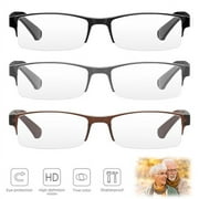 AABV 3 Pairs Reading Glasses, Blue Light Blocking Glasses, Computer Reading Glasses for Women and Men, Fashion Rectangle Eyewear Frame(3 Colors, +4.00 Magnification)