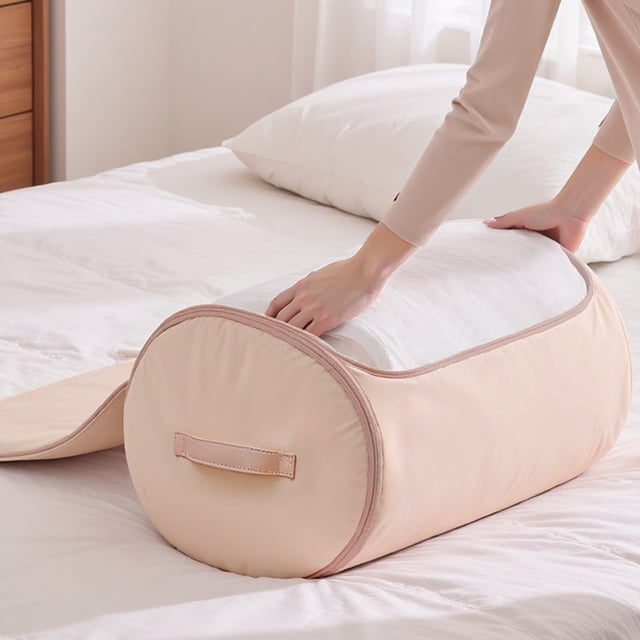 Roll-Up Cylindrical Quilt Storage Bag, Two-Way Zipper, Large Capacity, Polyester Fabric, Moving & Packing Bags, 1 Count