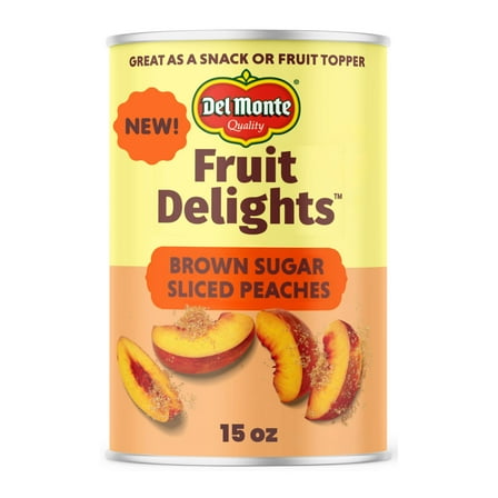 Del Monte® Fruit Delights Sliced Peaches in Brown Sugar Extra Light Syrup 15 oz. Can